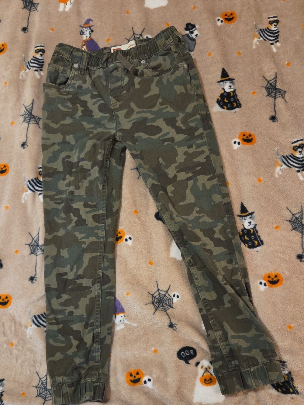 Levi's Boys Camo Jogger Pants in Olive & Dark Green